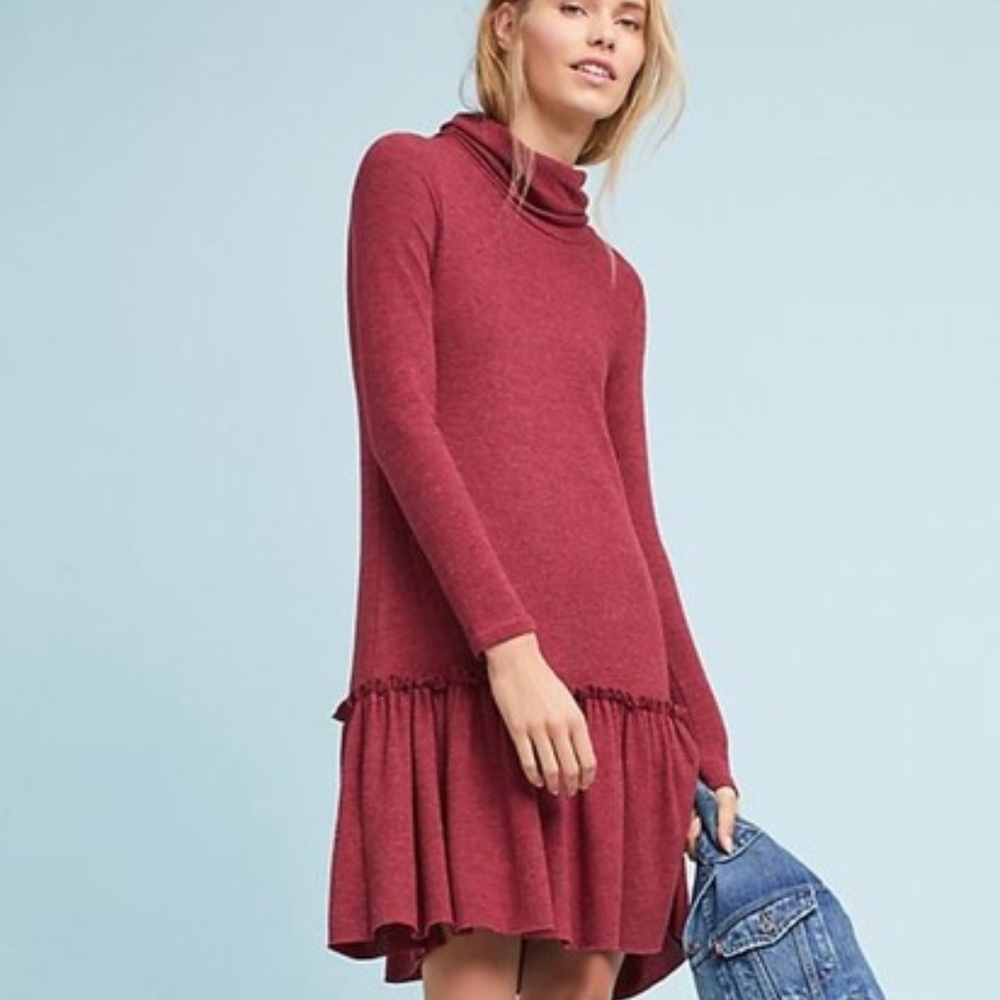 Anthro Wine Sunday In Brooklyn Turtleneck Drop